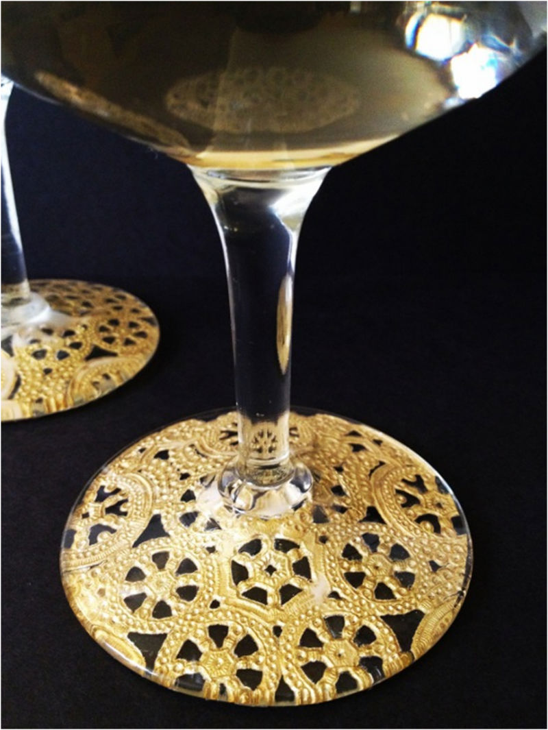 Doily DIY Champagne Glass Decoration for Xmas