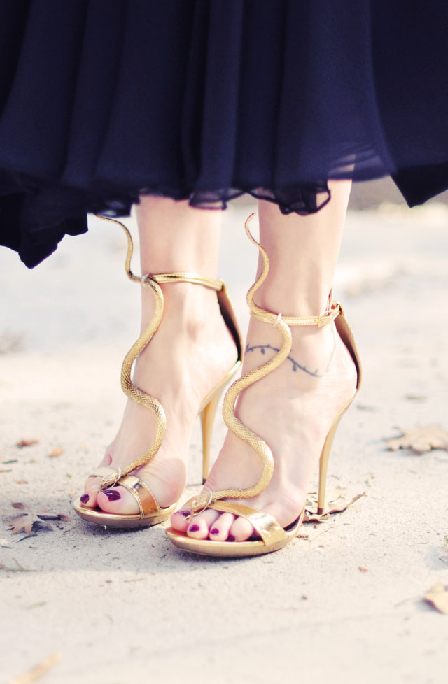 yellow snake heels