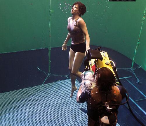 most amazing movie and TV behind-the-scenes of all time Sandra Bullock on the set of Gravity 2013