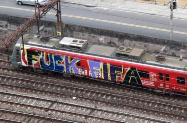 Anti-FIFA World Cup arts appearing across Brazil