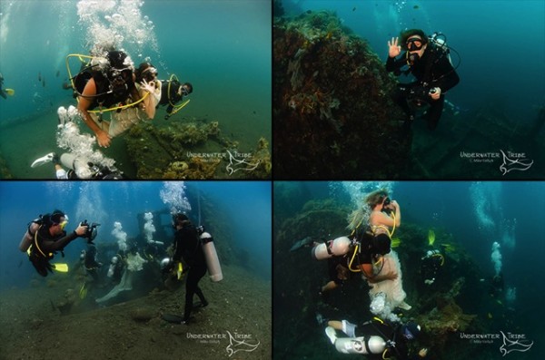 Surreal pictures of nymphs on shipwrecks